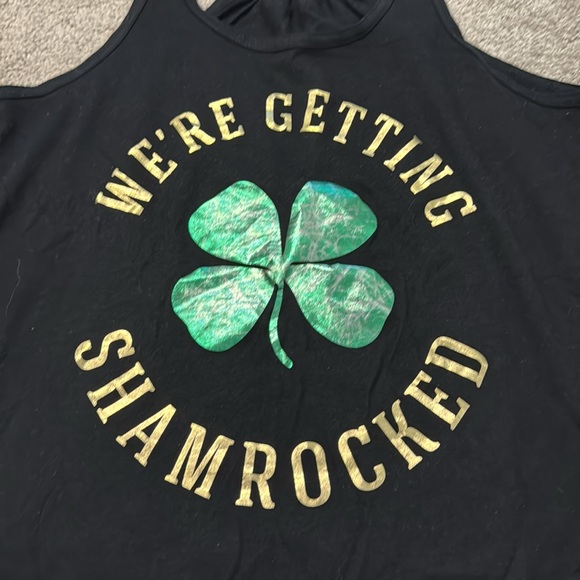 “We’re Getting Shamrocked” Funny Graphic Tank Top Bella Black Sz XL - Picture 2 of 5